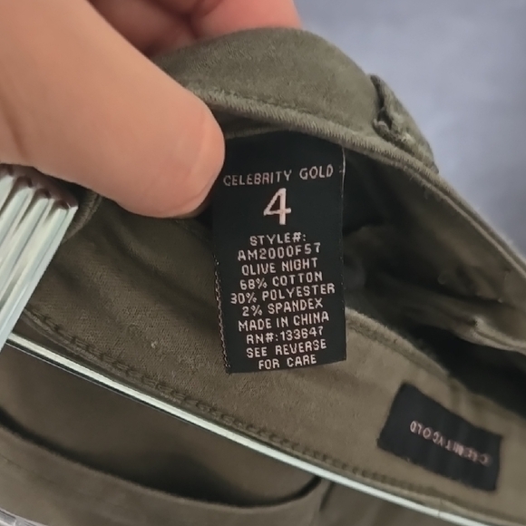 Celebrity Gold Olive Skinny Pants with Comfortable Fit - Picture 4 of 8